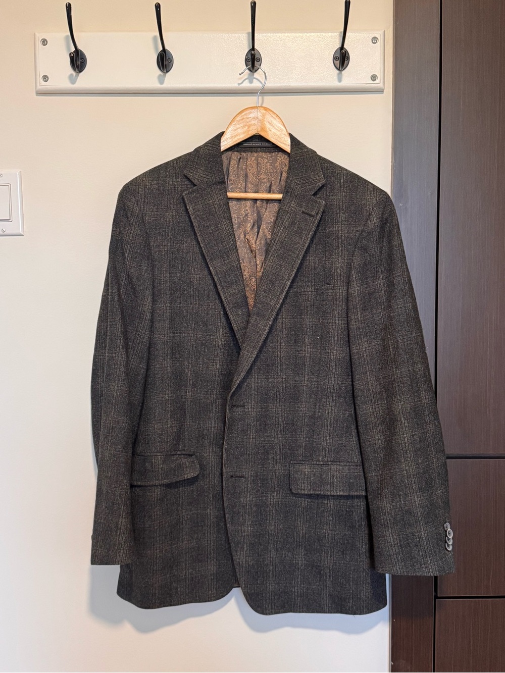 Oversized Plaid Wool Blend Blazer